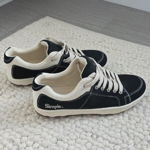 SOLD - Simple Black and Cream suede sneakers Casual Shoes